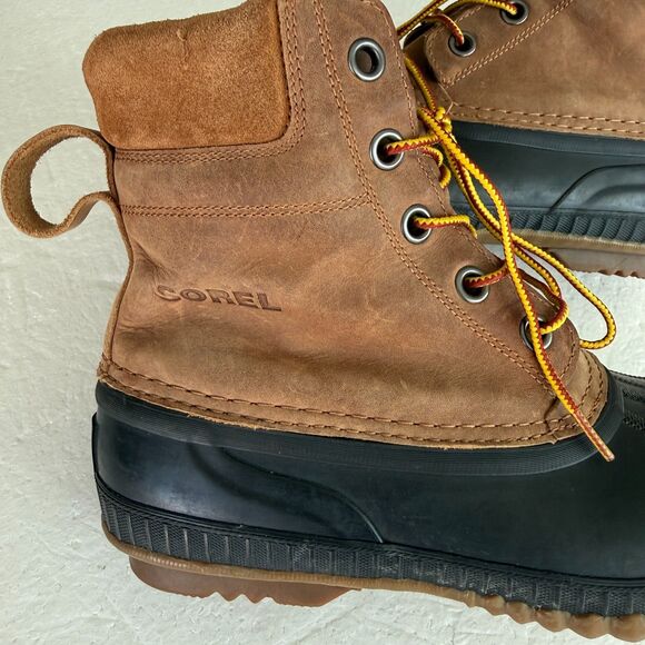Size 10 - SOREL MENS CHEYANNE II LACE DUCK BOOT Rain Work Boots Leather Rubber main image 9